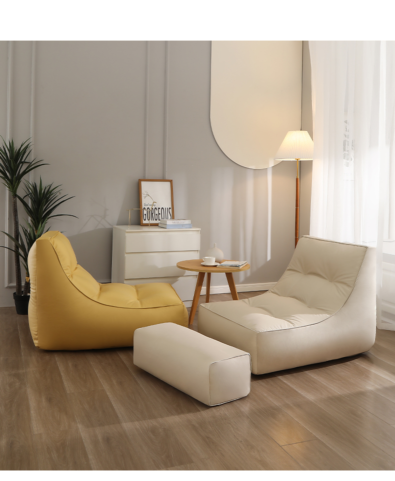 Modern White Ergonomic Bean Bag Sofa For Living Room Ultralight Minimalist - 34