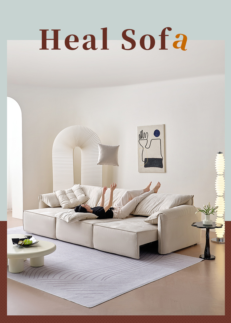 White Luxury Multifunctional Sofa With Retractable Armrest For Living Room - 26