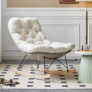 Nordic Minimalist Velour Lounge Chair Soft Indoor Living Room Furniture - 1