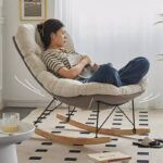 Nordic Minimalist Velour Lounge Chair Soft Indoor Living Room Furniture - 4