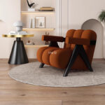 Ergonomic White Indoor Living Room Chair With Garden Design Armrest Pads - 2