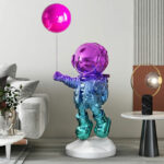 Modern Nordic 110cm Electroplated Astronaut Sculpture For Home Living Room Decor - 1