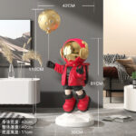 Modern Nordic 110cm Electroplated Astronaut Sculpture For Home Living Room Decor - 3
