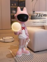 Nordic Resin Astronaut Sculpture Pink Indoor Floor Lamp Modern Home Decor - 1