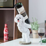 Nordic Teddy Statue Wine Rack Living Room Decor And Home Storage Figurine - 5