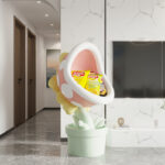 Large Resin Cartoon Flower Statue For Living Room Floor Decoration - 6