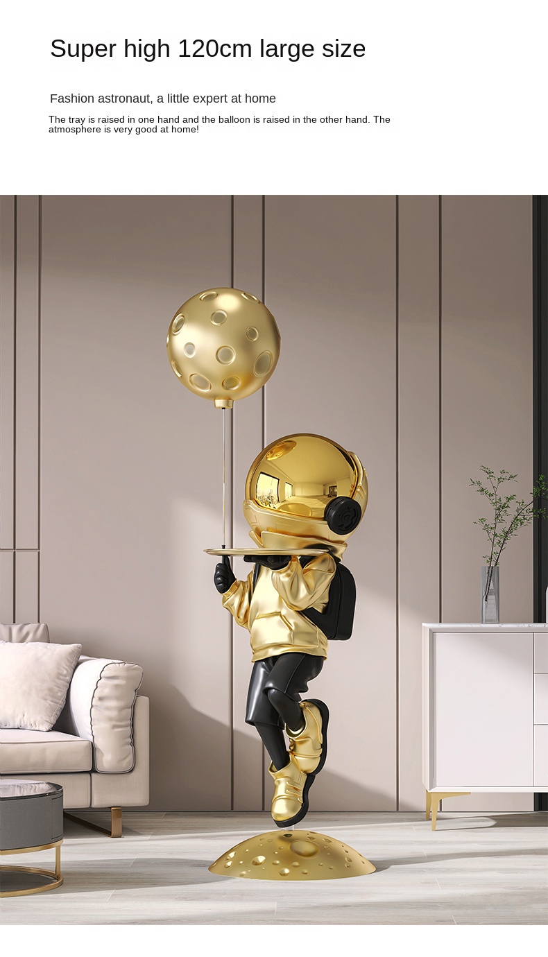 Astronaut Statue Large Indoor Home Decor Floor Tray Sculpture - 10