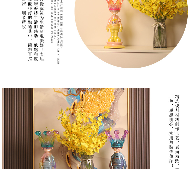 Large Resin Prince Sculpture Colorful Indoor Home Decor Figurine Gift - 13
