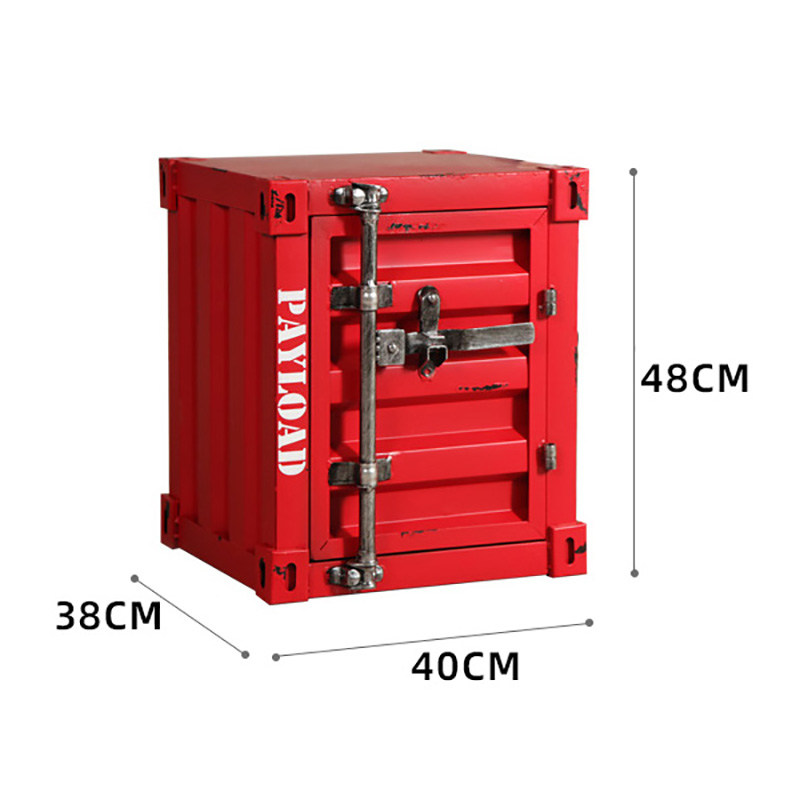 Industrial Metal Nightstand Retrostyle Lockable Storage Side Table For Home - 7
