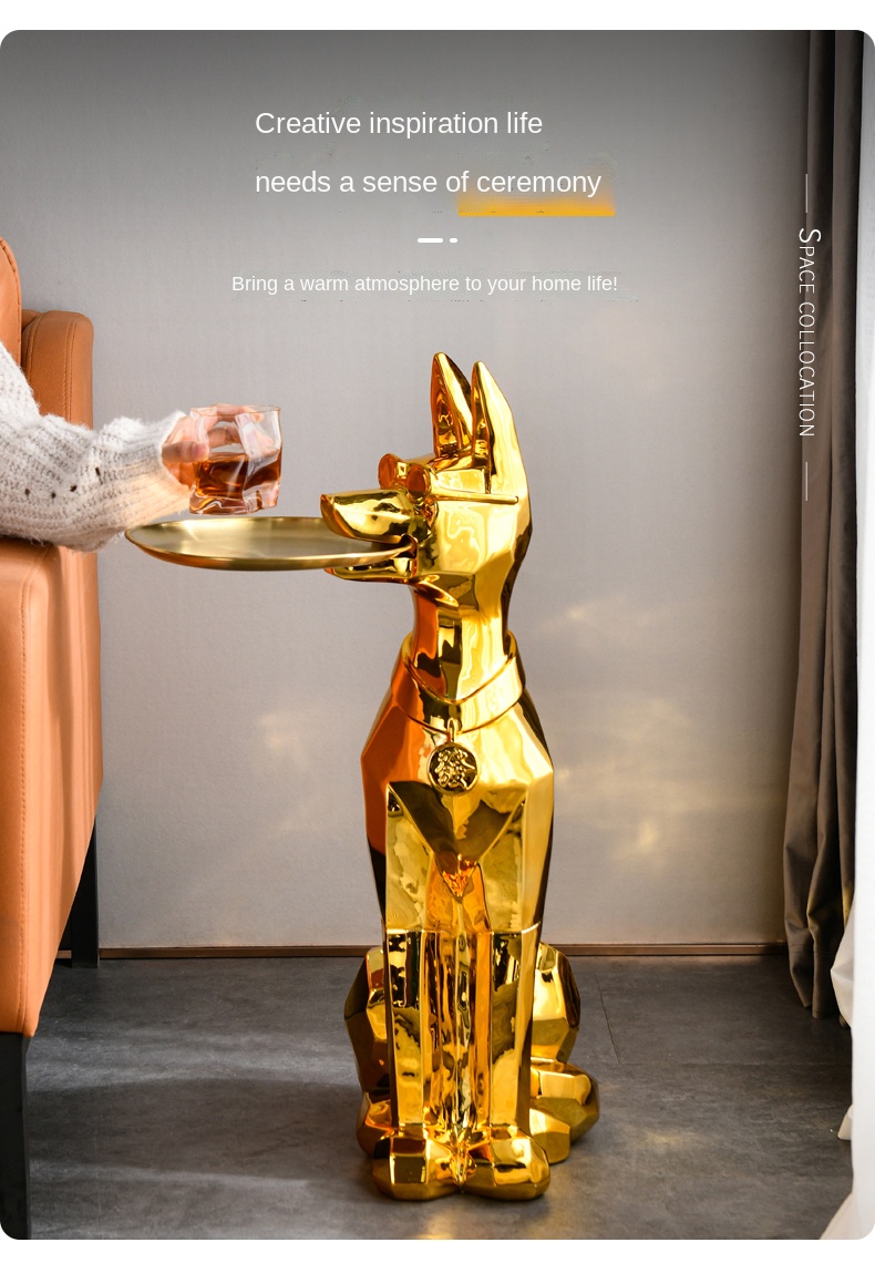 Large Doberman Sculpture Modern Resin Animal Figurine Home Decor - 11