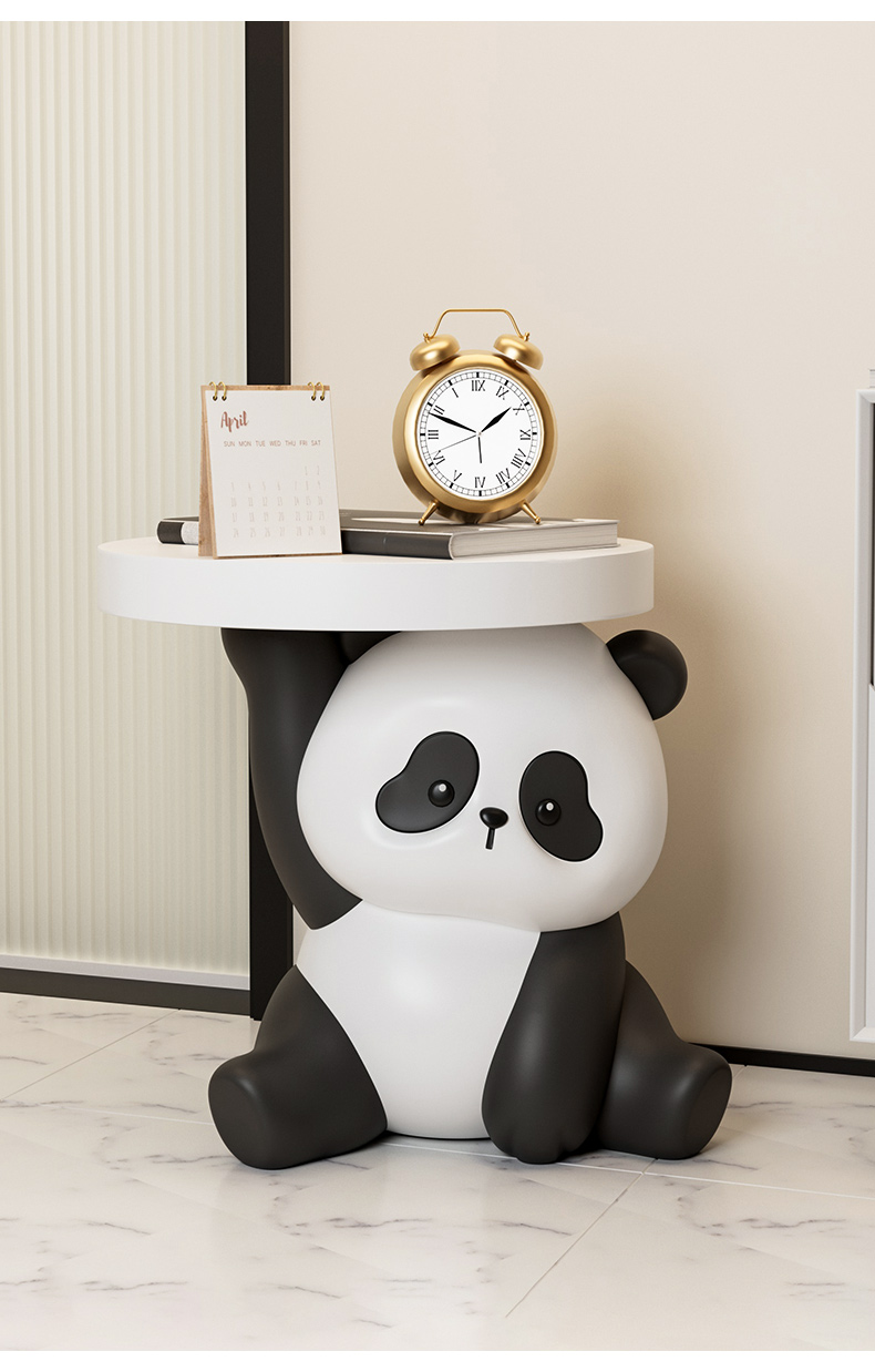Panda Figurine Side Table Creative Animal Coffee Table Home Decor - 16