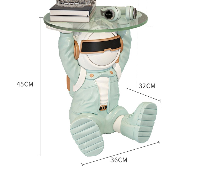Nordic Modern Art Astronaut Statue Resin Decorative Sculpture Multifunctional Side Table - 29