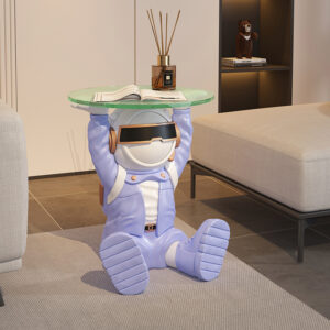 Nordic Modern Art Astronaut Statue Resin Decorative Sculpture Multifunctional Side Table - 1
