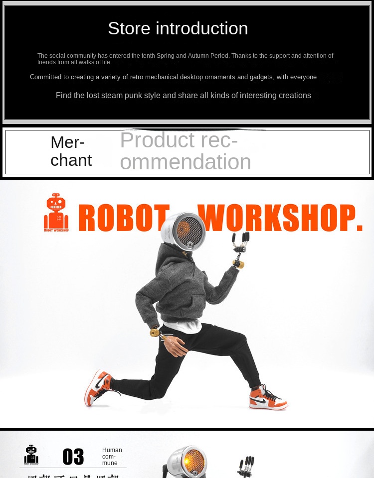 Handmade Mechanical Sculpture Figurines Modern Room Decor Creative Desktop Ornaments - 18