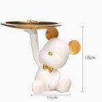 Modern Nordic Resin Bear Figurine Tray Decorative Animal Statue Desktop Storage - 3