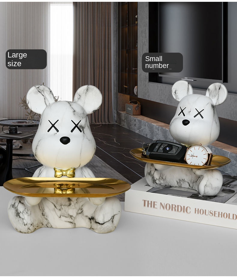 Nordic Resin Bear Statue Modern Art Decor Figurine Piggy Bank - 17