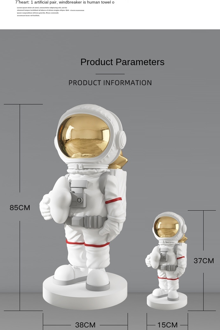 Modern Resin Astronaut Figurine Nordic Home Decor Cartoon Portrait Sculpture - 13