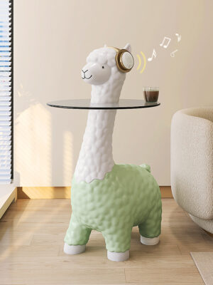 Bluetooth Audio Alpaca Statue Modern Art Home Decor With Storage Tray - 5