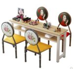 Modern Double Nail Salon Table And Chair Set Economical Design - 5