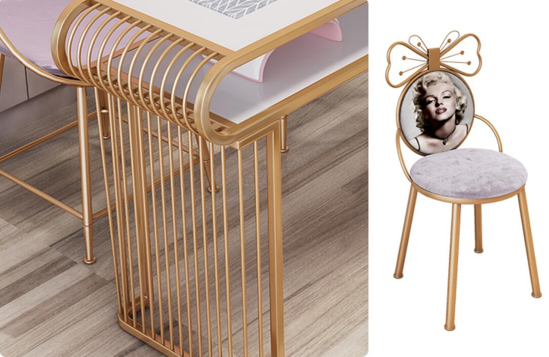 Gold Marble Singledouble Manicure Table Chair Modern Nail Salon Furniture - 19