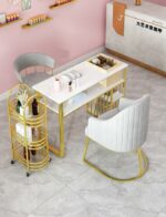 Double Layer Manicure Table Chair Set With Drawer Multifunctional - 2