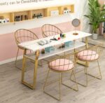 Professional Manicure Table Set With Chair Red Nail Salon Furniture - 3