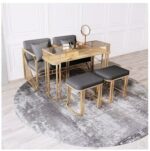 Marble Iron Nail Art Table Chair Set Glass Surface Manicure Station - 3