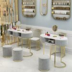 Modern Luxury Marble Nail Table And Chair Set Singledouble - 2