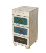 Retro Blue White Solid Wood Nail Table And Chair Set American Mediterranean - 6