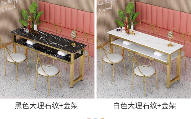 Modern Manicure Table And Chair Set For Single Double Triple Stations - 13