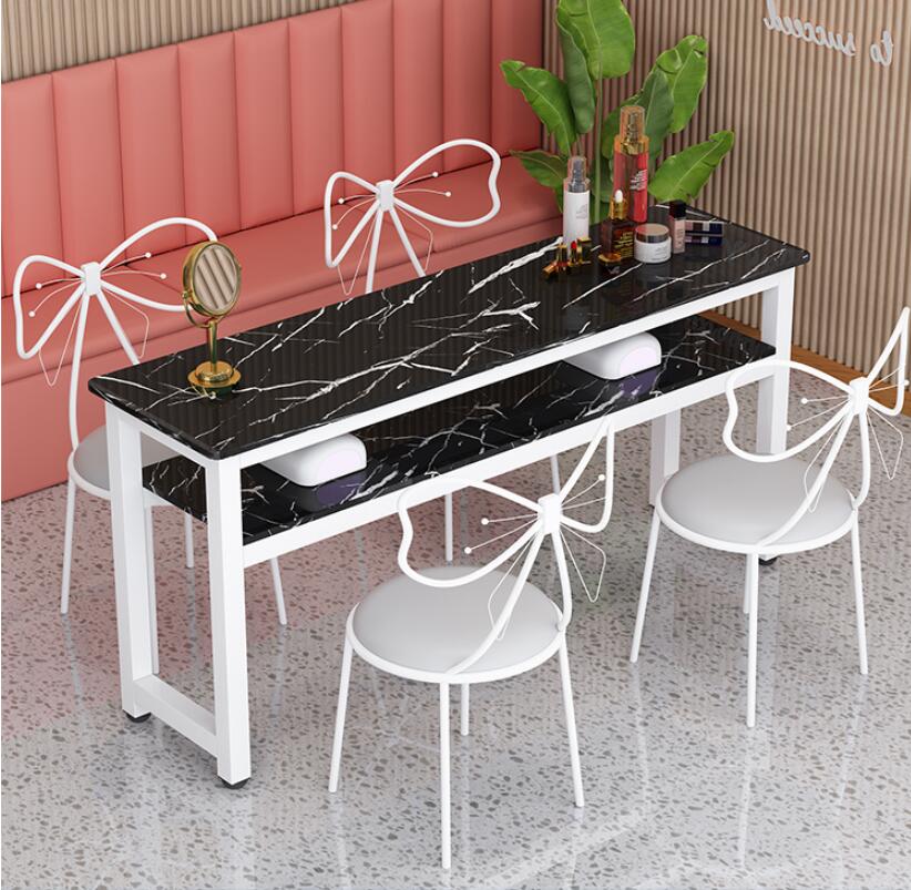 Modern Manicure Table And Chair Set For Single Double Triple Stations - 14