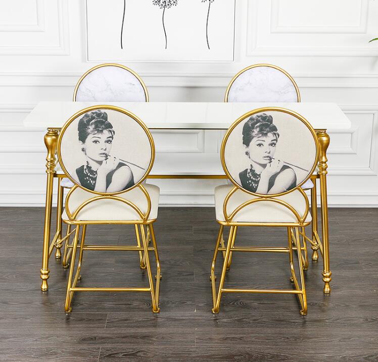 Modern Nordic Minimalist Iron Nail Art Table Chair Set Economical - 11