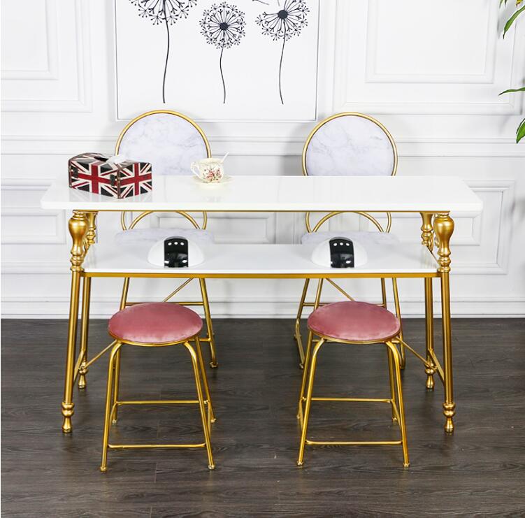 Modern Nordic Minimalist Iron Nail Art Table Chair Set Economical - 12