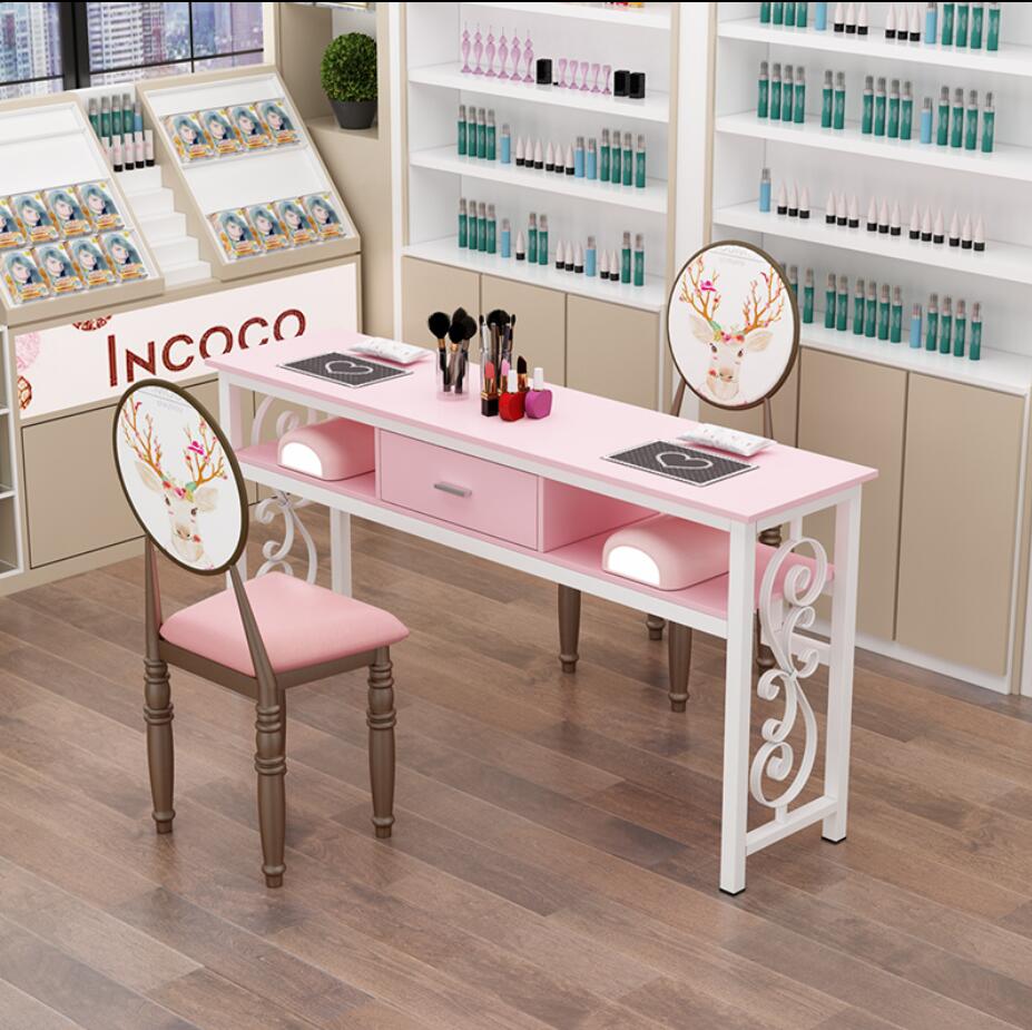 Economical Double Seat Manicure Table And Chair Set Simple Design - 8