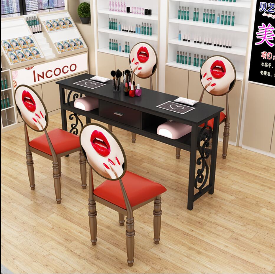 Economical Double Seat Manicure Table And Chair Set Simple Design - 9