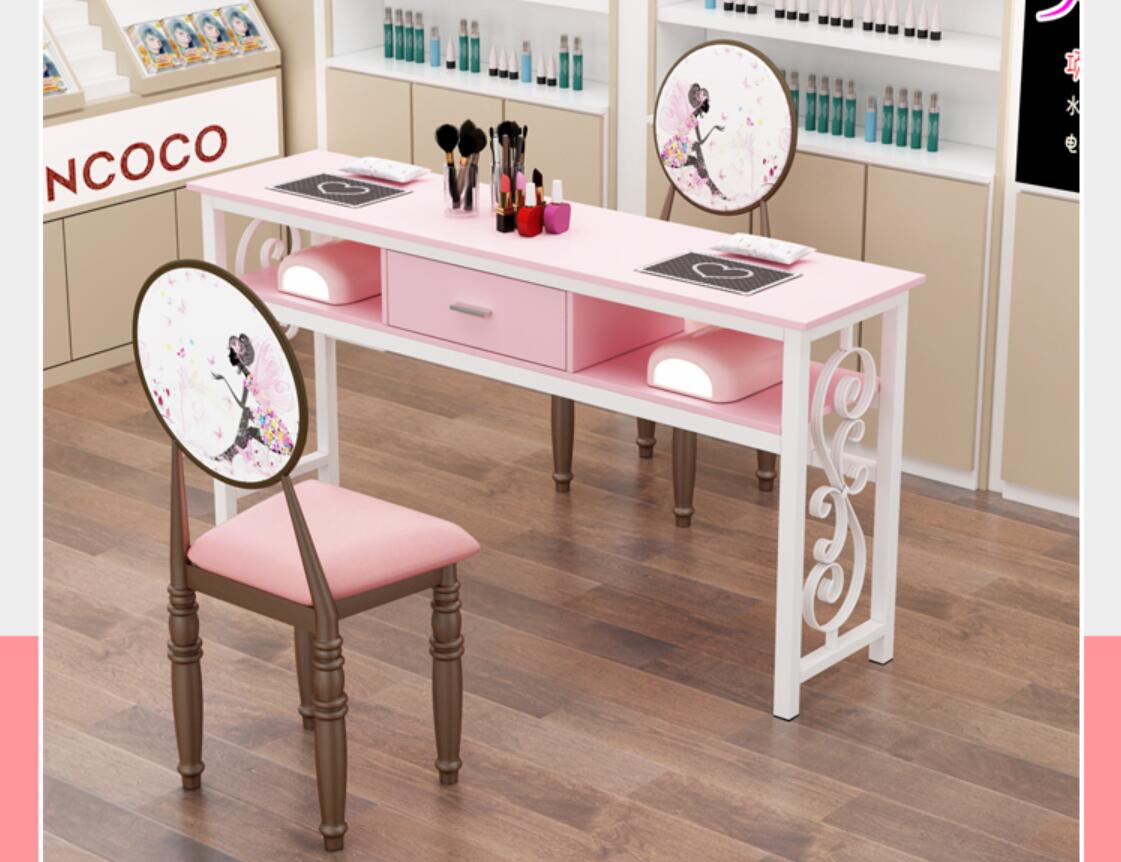 Economical Double Seat Manicure Table And Chair Set Simple Design - 11