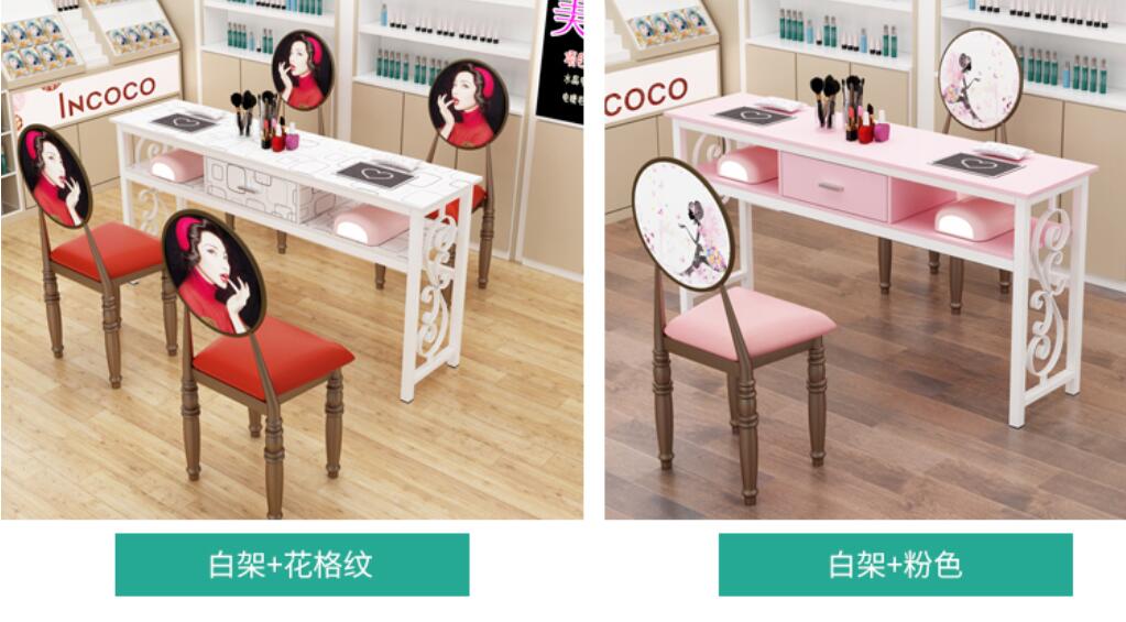 Economical Double Seat Manicure Table And Chair Set Simple Design - 14