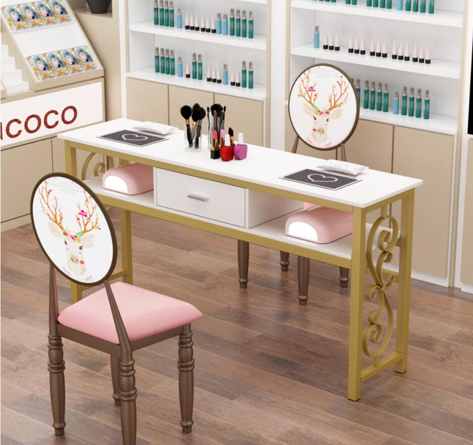 Economical Double Seat Manicure Table And Chair Set Simple Design - 20