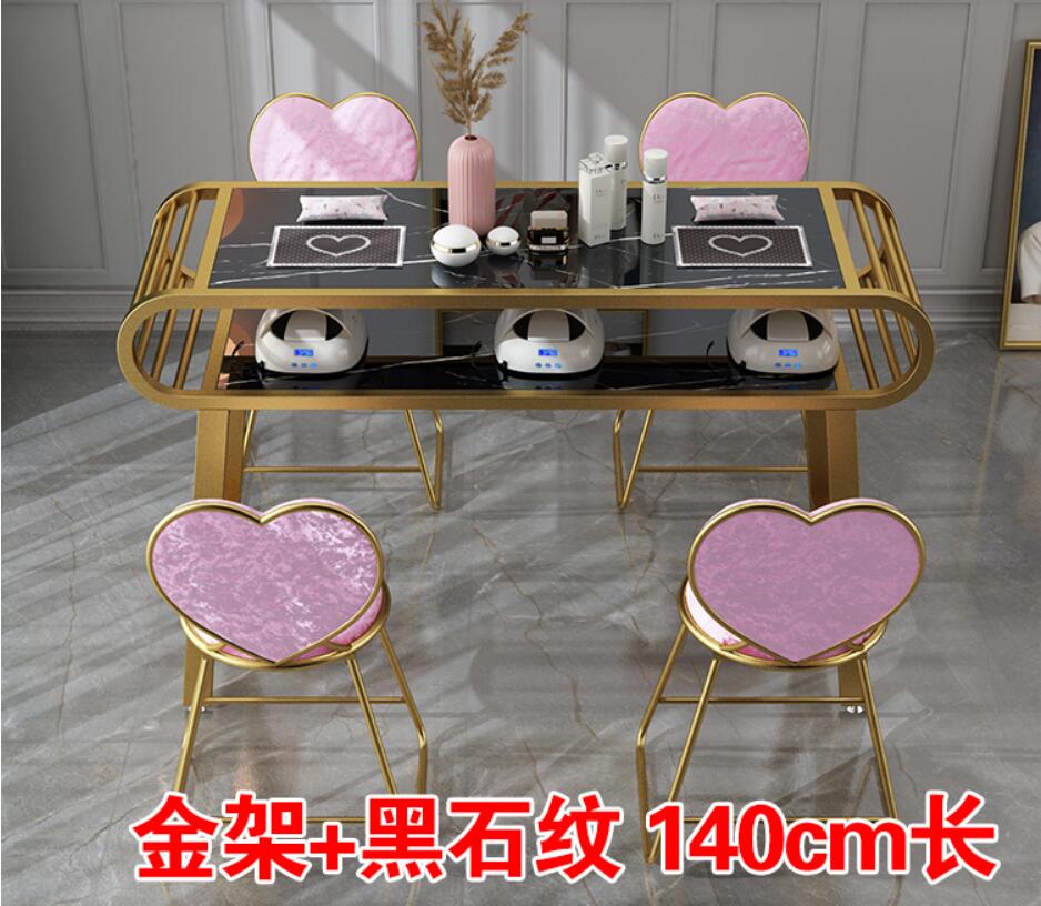 Economical Nordic Style Manicure Table Chair Set Imitation Marble - 10
