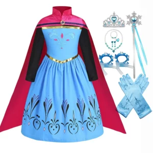 Snow Queen Elsa Frozen Halloween Costume Dress Accessories For Girls - 1