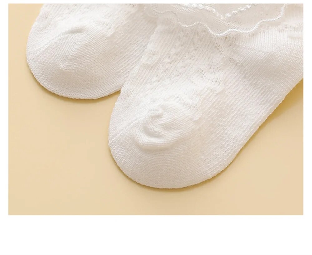 Infant Toddler Princess Lace Ruffle Socks Breathable Cotton Mesh For Girls - 23