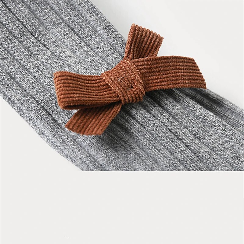 Newborn Girls Autumn Baby Leggings With Cute Bowknot Detail - 33