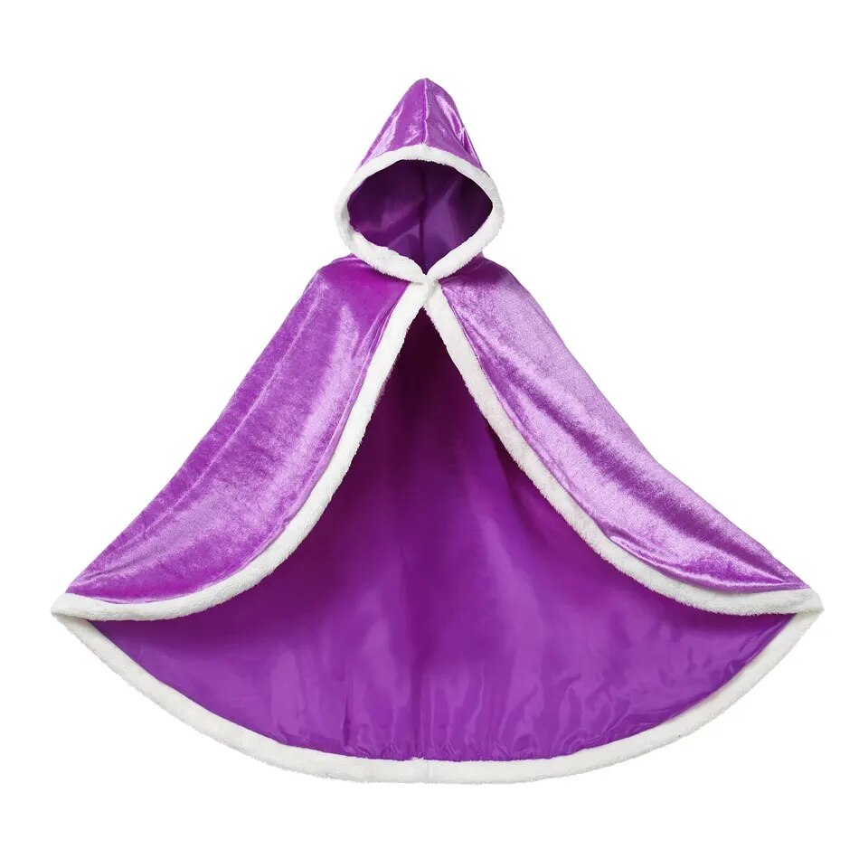 Girls Winter Princess Costume Cloak Elsa Anna Sophia Sleeping Beauty - 7