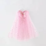 Girls Sequin Tulle Cape Snow Queen Rapunzel Aurora Princess Costume Halloween - 1