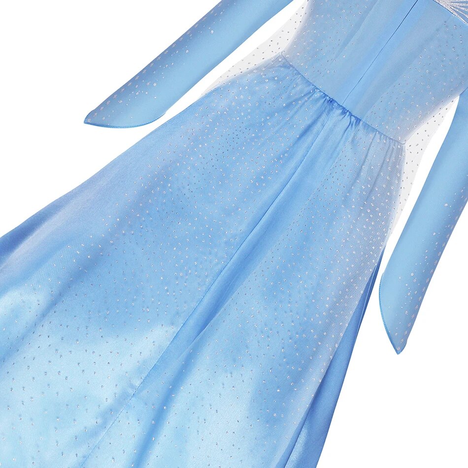Elsa Princess Frozen Costume Set Girls White Dress Crown Accessories - 14
