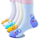5pack Cotton Cartoon Socks For Girls Boys Rabbit Monkey Designs - 4