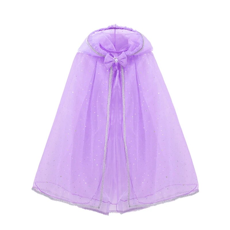Princess Elsa Cosplay Set Sequin Cloak Crown Wand Necklace Gloves - 11
