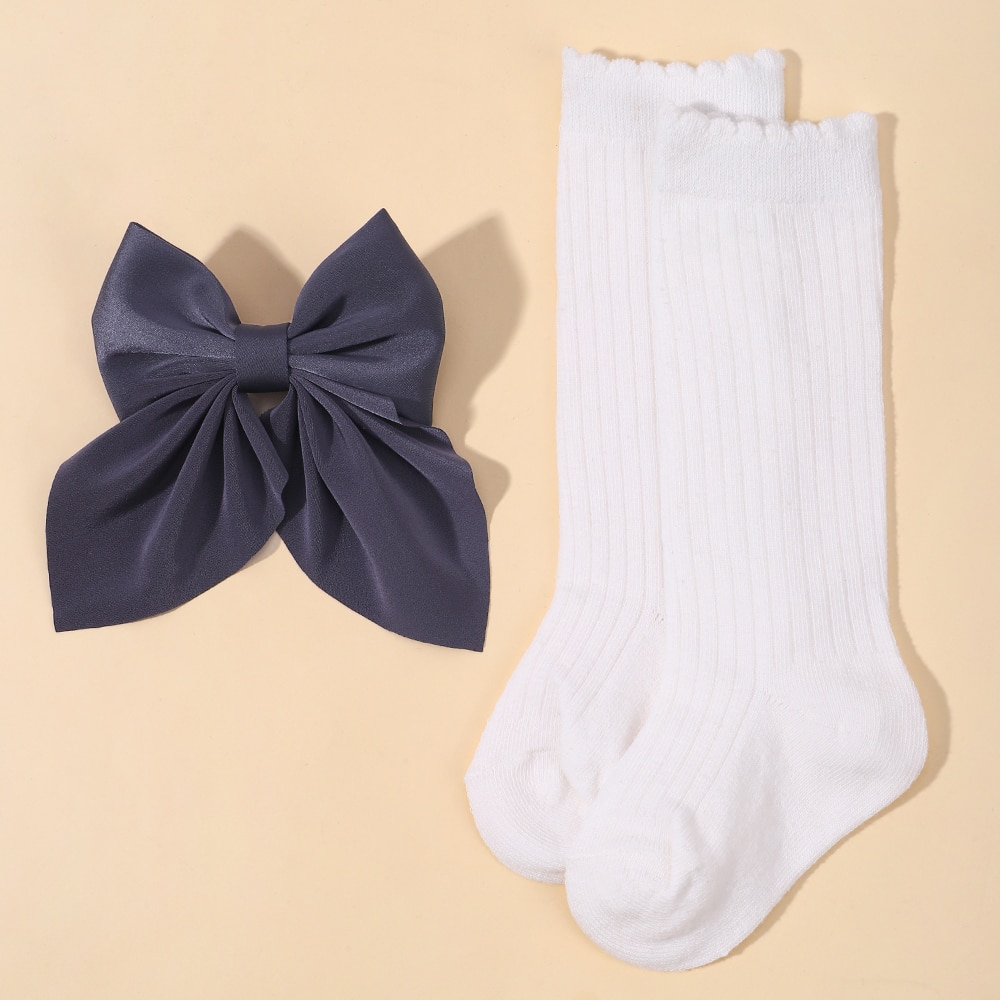 3piece Set Knit Socks Bow Hairpins For Girls 610 Years Soft Baby Hair Accessories - 20