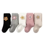 Girls Autumnspring Flower Design Comfortable Baby Pantyhose And Socks - 5