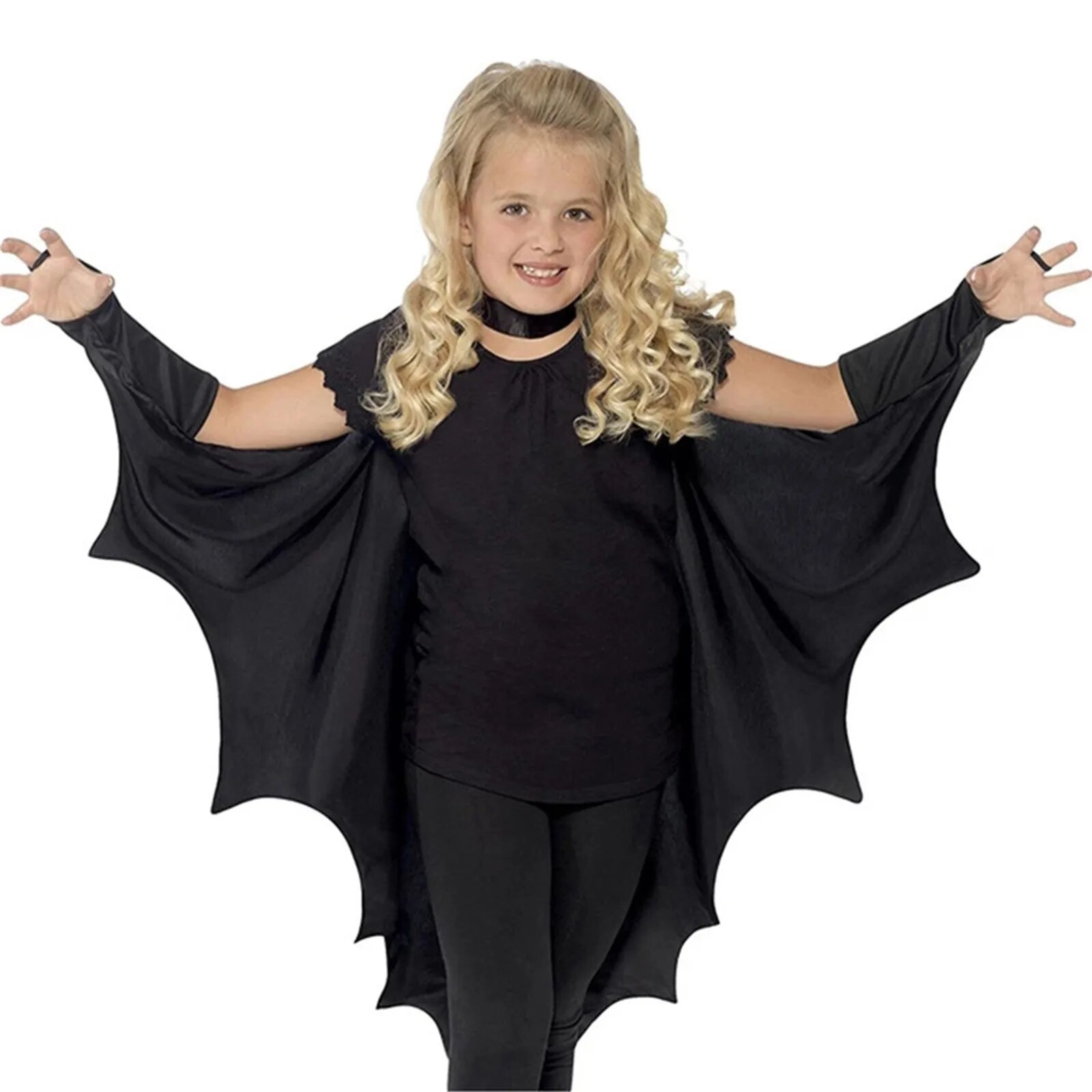 Kids Halloween Bat Cosplay Costume With Cape Accessories - 7